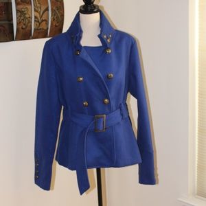 Black Rivet Blue Double-Breasted Jacket